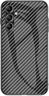 Compatible with Samsung Galaxy S23 FE 5G Case,Anti-Drop 2 in 1 (PC Glass Back Panel+TPU) Phone Case Cover Black