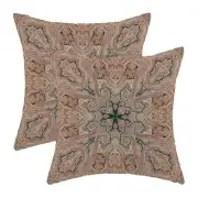 Boho Throw Pillow Covers 18x18 Inch Set of 2, Linen Ethnic Design Pattern