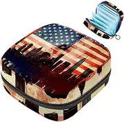Period Bag,Sanitary Napkin Storage Bag,Flag of New York USA,Tampon Bag for Purse