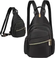 Small Crossbody Sling Bag for Women, Mini Backpack Black
