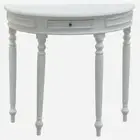 MIREI FRENCH PROVINCIAL WHITE HALF-ROUND CONSOLE TABLE/HALL TABLE/SOFA TABLE