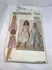 Vintage Butterick Girls' Sleeveless Dress Pattern #5931 Size 7-8-10 UNCUT