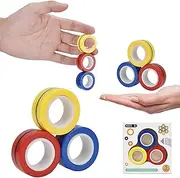 Magnetic Fidget Rings, Magnetic Rings Fidget Toy, Set of 3, Fidget Finger Toy, ADHD Fidget Toys for Anxiety Teens