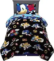 Franco Sonic The Hedgehog Anime Kids Super Soft Comforter and Sheet Set, 4 Piece Twin Size by, Prints May Vary