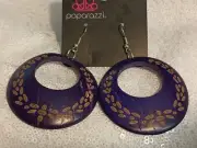 Paparazzi Jewelry Rustic Wooden Purple Earrings