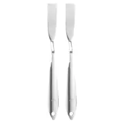 2pcs Painting Palette Knife 8.39" 304 Stainless Steel Flat Blade, Silver