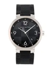 Louis Vuitton Men's Tambour Damier Graphite Watch, Circa 2000s (Authentic Pre-Loved)
