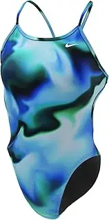 [Nike] Swim Women's Hydrastrong Amp Axis Modern Cutout One Piece, Blue Green - 24