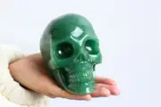 0.92kg Natural Aventurine skull quartz crystal skull carved reiki decor gift