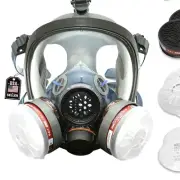 Heavy-Duty Full Face Respirator with Dual Charcoal Filters & Voice Amplification