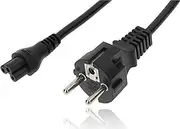 P4Y 1 m EU Plug Power Cable 3-Pin C5 Type F Clover Leaf for Dell HP Lenovo Asus Acer Laptop Charger TV Printer Projector Display with Protective Contact Charging Cable Clover Leaf Plug