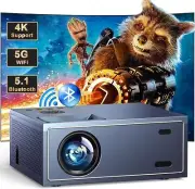 4K Support Projector with Wifi and Bluetooth, OWNKNEW Portable Mini Projector...