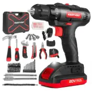 20V Max Cordless Power Drill Driver Kit & Home Tool Kit, Max 310in.lbs. 18+1 ...