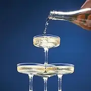 Ribbed Vintage Art Deco Coupe Glasses - Martini, Champagne & Cocktail Ribbed Glasses 8oz | Cute Crystal Glassware Sets - Goblet Stemmed Ripple Glassware, Housewarming Glass Gifts, Clear, 4 Pieces