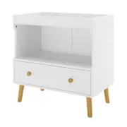 Mariella Solid Pine Baby Change Table with Storage Drawer & Shelf – White