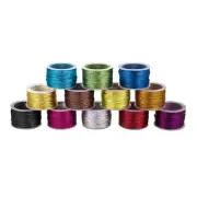 12 Rolls Nylon Metallic Tinsel Cords 252 Yards 1mm Stretch Ribbon Cord Gift W...