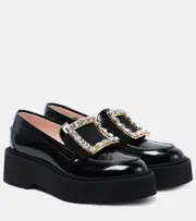 [Roger Vivier] Roger Vivier Viv' Rangers embellished platform loafers AU 7.5 black