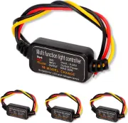 4Pcs LED Flash Strobe Controller, 80W Universal DC9‑26V 16 Strobe Modes Brake Li