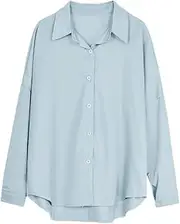 [Hamthuit] Women Solid Chiffon Women's Tee Shirt Casual Cardigan Tops Loose Long Sleeve Shirts Thin Top Office Shirt