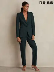 Reiss Green Jade Petite Wool-Blend Single-Breasted Suit Blazer (F97799) | $550
