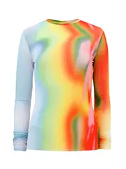 [Monse] Rainbow Heatwave Mesh Top