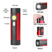 Magnet Flashlight COB LED Light Mechanic Work Shop Inspection Lamp Hand Torch