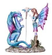 PT Fantasy Fairy Lecturing "Bad Dragon" Statue by Artist Amy Brown