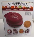 NOSTALGIA MY MINI TURKEY WAFFLE MAKER * NEW SEALED BOX * 2021 * COMPACT SIZE 5"