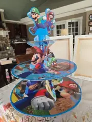 Super Mario Cupcake Stand Display New Holds 24 Cupcakes Birthday Party