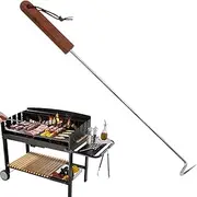 BBQ Meat Hooks - Meat Hook | Stainless Steel BBQ Meat Pinball | Food Twister with Wooden Handle, BBQ Accessories for Indoor Outdoor, Off