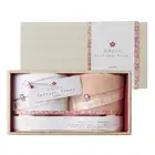 IMABARI KINSEI Shifuku Umezome 2pcs Face Towel with Wooden Box Set Made in Japan