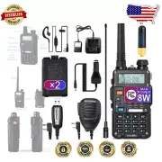 Weather-Resistant UHF/VHF Handheld Radio with Long Range, Includes Accessories