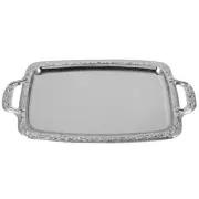 Three Tier Serving Tray Silver Trays for Bread Handles Dinner