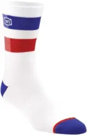 100% Percent Flow Performance Socks - 24005 (White - S/M) Small | 24005-000-17