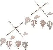 PEPLAYTAL 2pcs Hot Air Balloon Wind Chimes Room Pendants Hot Air Balloon Hanging Ornaments Room Decorations Photo Props Room Ornaments Room Wind Chimes Wood