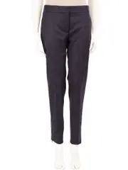 Navy Wool Zip Cuff Trousers