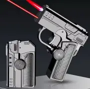 Gun Lighter multi Function Folding Dual Form Windproof Red Flame