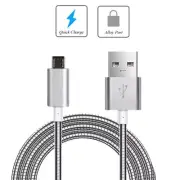 3ft Metal USB Cable Charger Cord Power Wire MicroUSB Sync Fast for Cell Phones