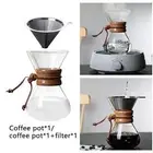 14 Ounce Pour Over Coffee Maker with Reusable Stainless Steel Filter Clear