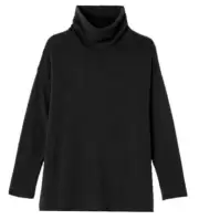 NEW Eileen Fisher Cashmere and Cotton Turtle Neck Box Top LARGE ASH NWT $258