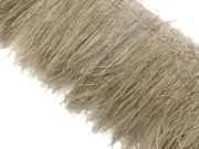 2 Inch Strip - 6-8" Bleached Ivory Peacock Flue / Herl Strung Feathers Supplier