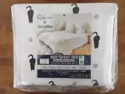 CATS Ruvanti by ZainiTex Bed Sheets Set Flannel Black and White Twin XL