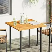 Square Solid Acacia Wood Table Top, 80x80 cm, Durable Replacement for Outdoor Garden Dining Tables