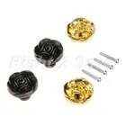 Rose Flower Metal Cabinet Knobs Drawer Closet Cupboard Kitchen Door Pull Handle