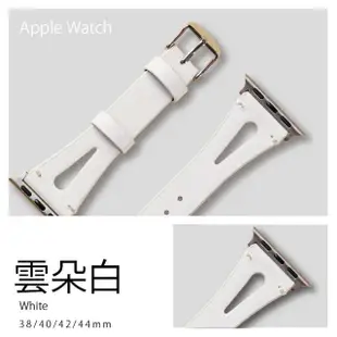 【ALL TIME 完全計時】Apple Watch S7/6/SE/5/4 38/40/41mm 復古仙質V款真皮錶帶