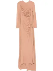 [Elie Saab] draped-detail gown 38 Neutrals