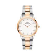 Daniel Wellington Iconic Link Lumine 28 Rose Gold & Silver White Watch