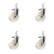 5 Inch Nylon Wheel Swivel 3/4 Inch Square Stem Caster Set Service Caster Brand