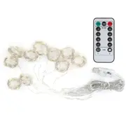 USB Remote Controlled Smart LED Light Curtain with Hook in White, Warm White and Colorful