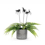 6x Ant 30cm Wire on Stick Black Ornament Yard/Patio Garden Outdoor Decor Assort